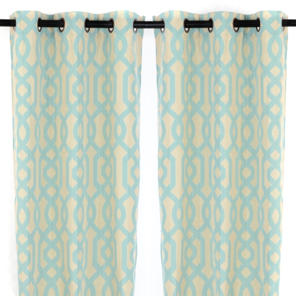  Teal Grommet Gatehill Curtain Panel, Set of 2