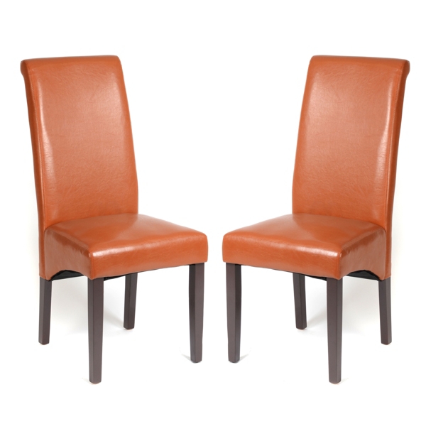  Camel Faux Leather Parson, Set of 2