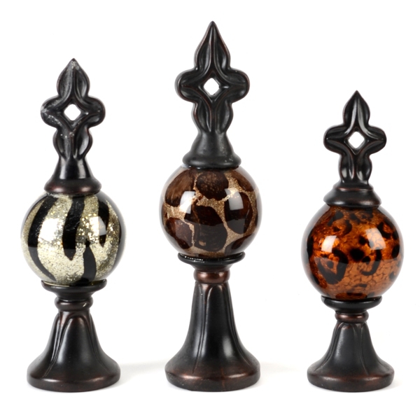  Safari Sparkle Finial, Set of 3