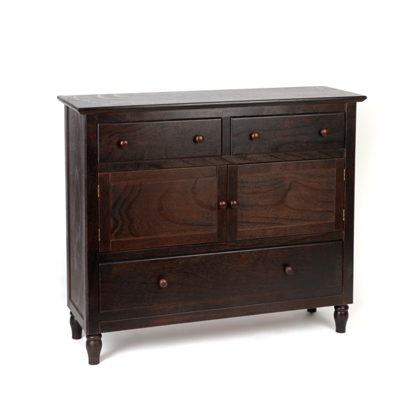  Brown Wood 3-Drawer Chest