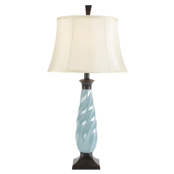  Blue Ceramic Twist Table Lamp