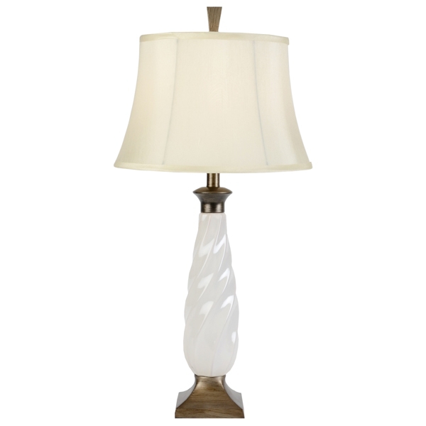 White Ceramic Twist Table Lamp