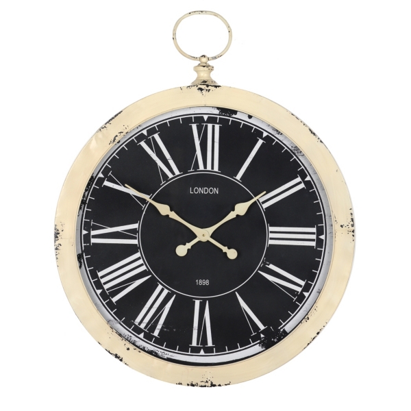  Antiqued Metal Cream Clock