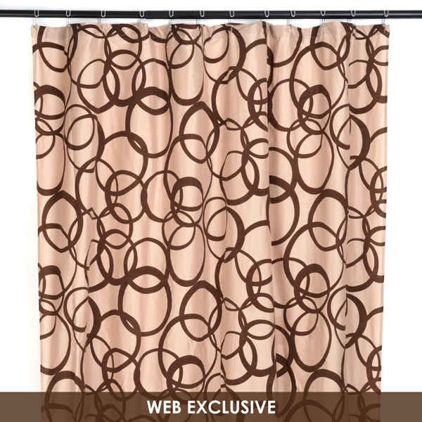  Chocolate &amp; Beige Metro Flocked Shower Curtain