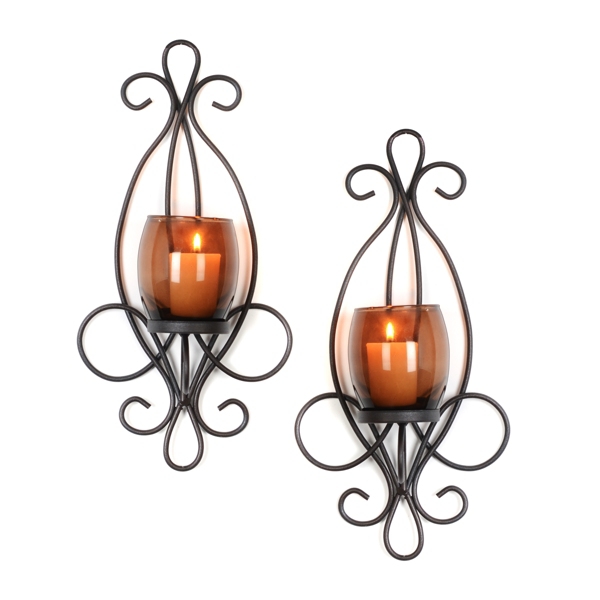 Metal Scrolled Brown Sconce, Set of 2 Kirklands