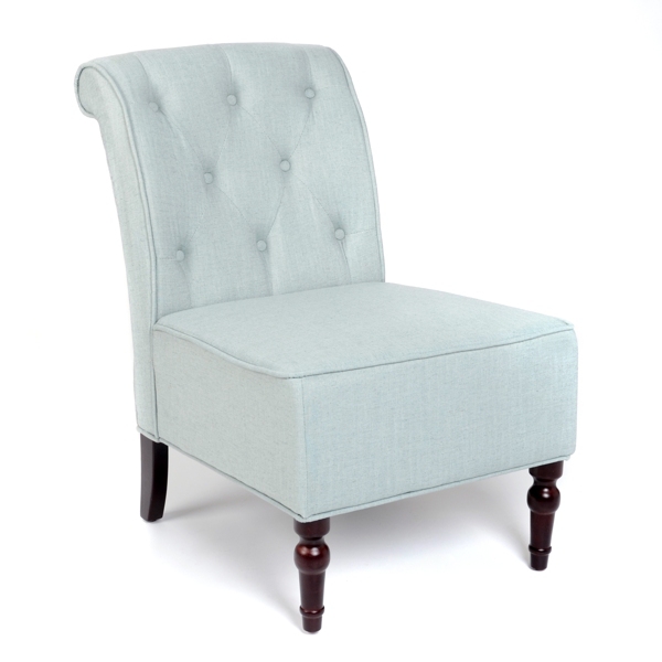 Blue Linen Slipper Chair Kirklands