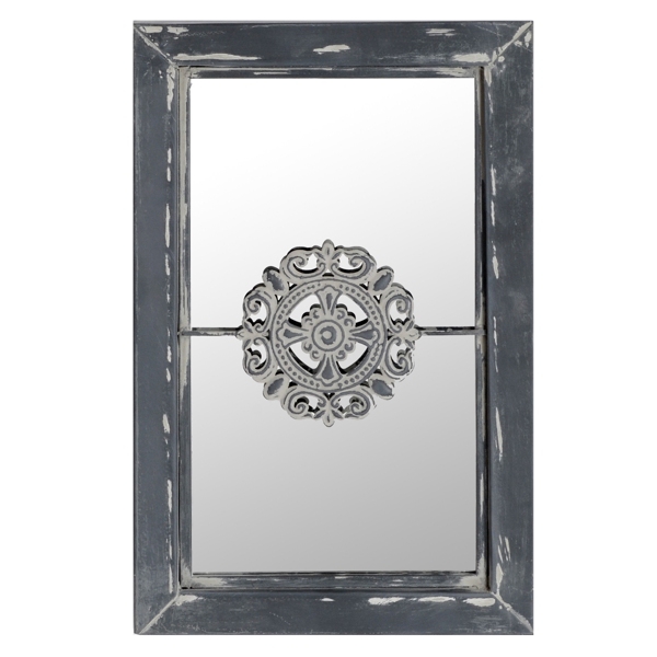  Graywash Mirror with Medallion, 10x16