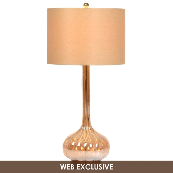  Amber Glass Buffet Lamp