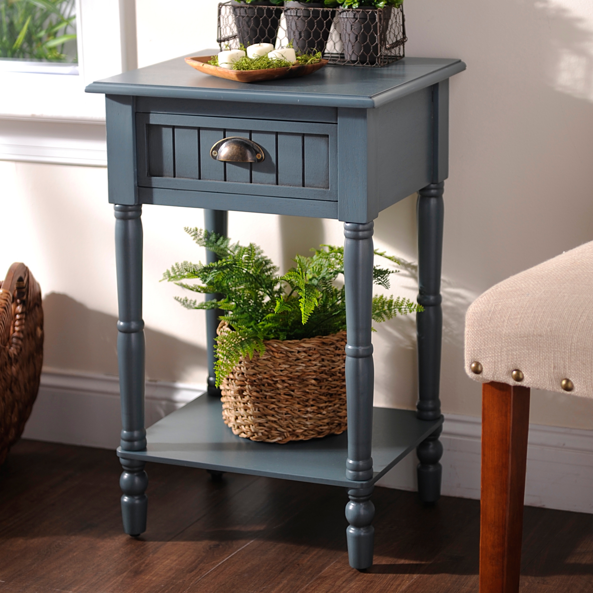 Blue Beadboard Accent Table Kirklands