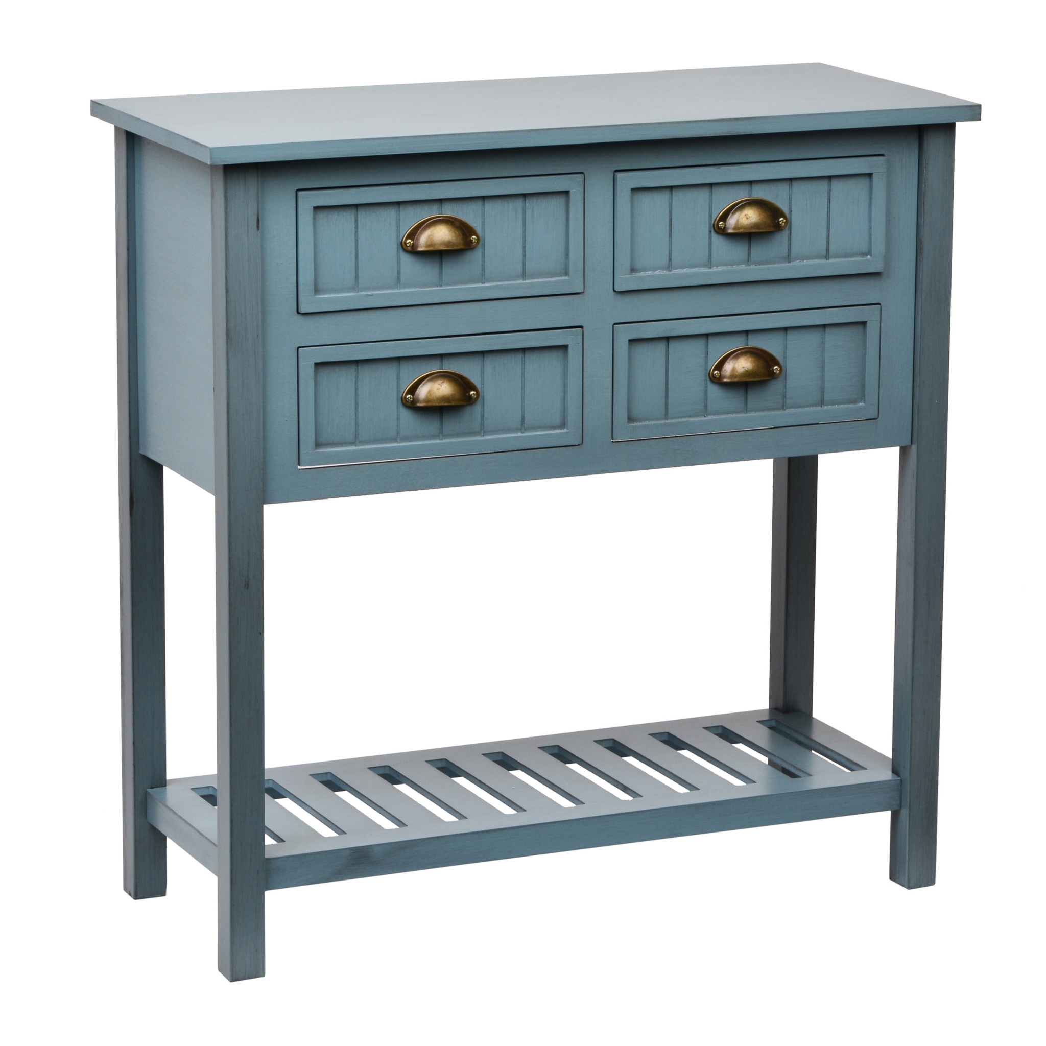 Blue Beadboard 4Drawer Console Table Kirklands