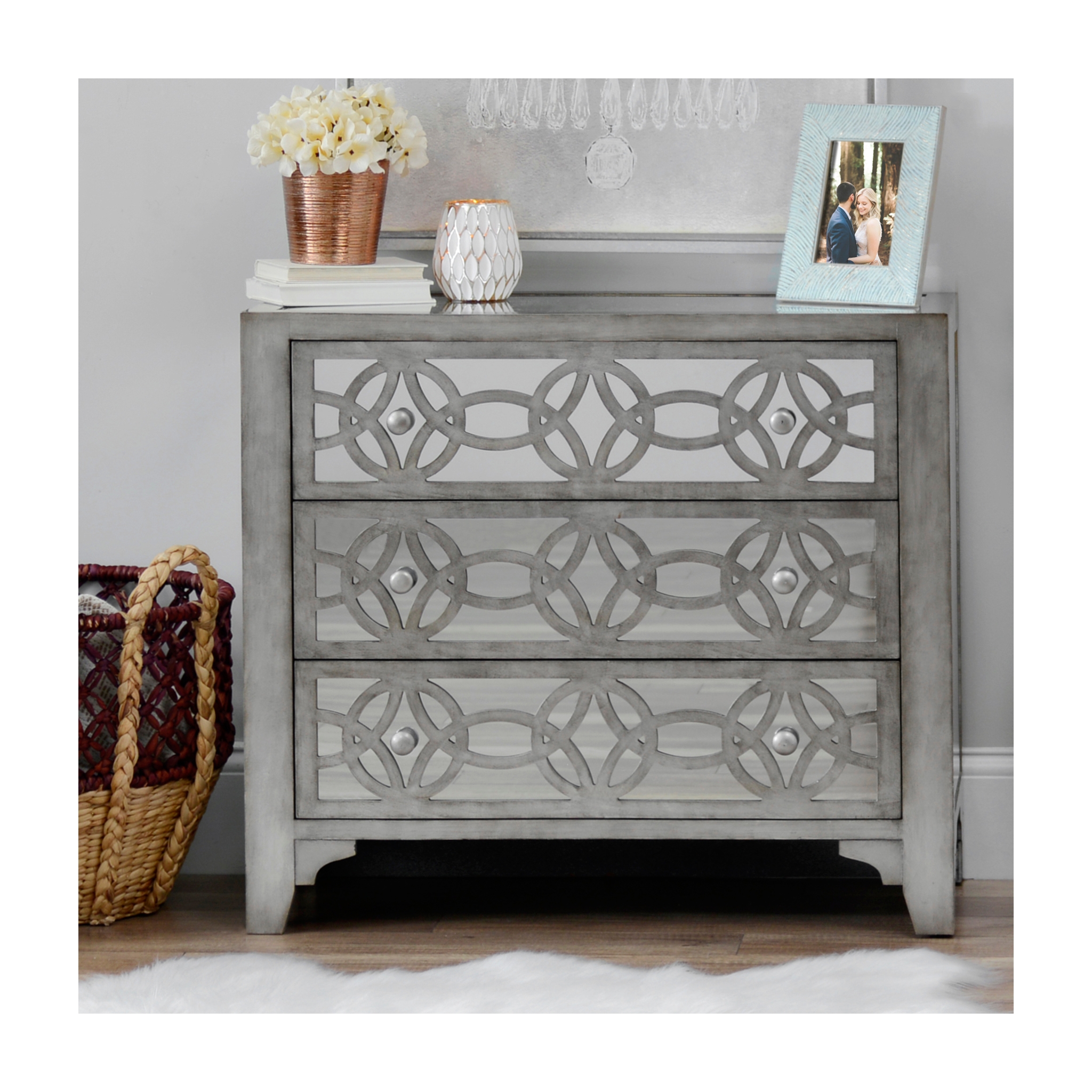 Libby Silver Mirrored 3Drawer Chest Kirklands