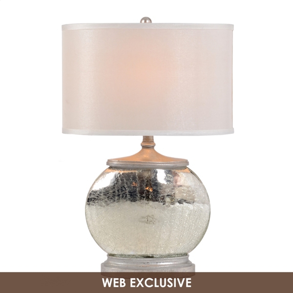  Crackled Silver Glass Table Lamp