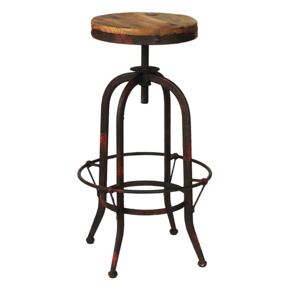 Industrial Red Bar Stool Kirklands