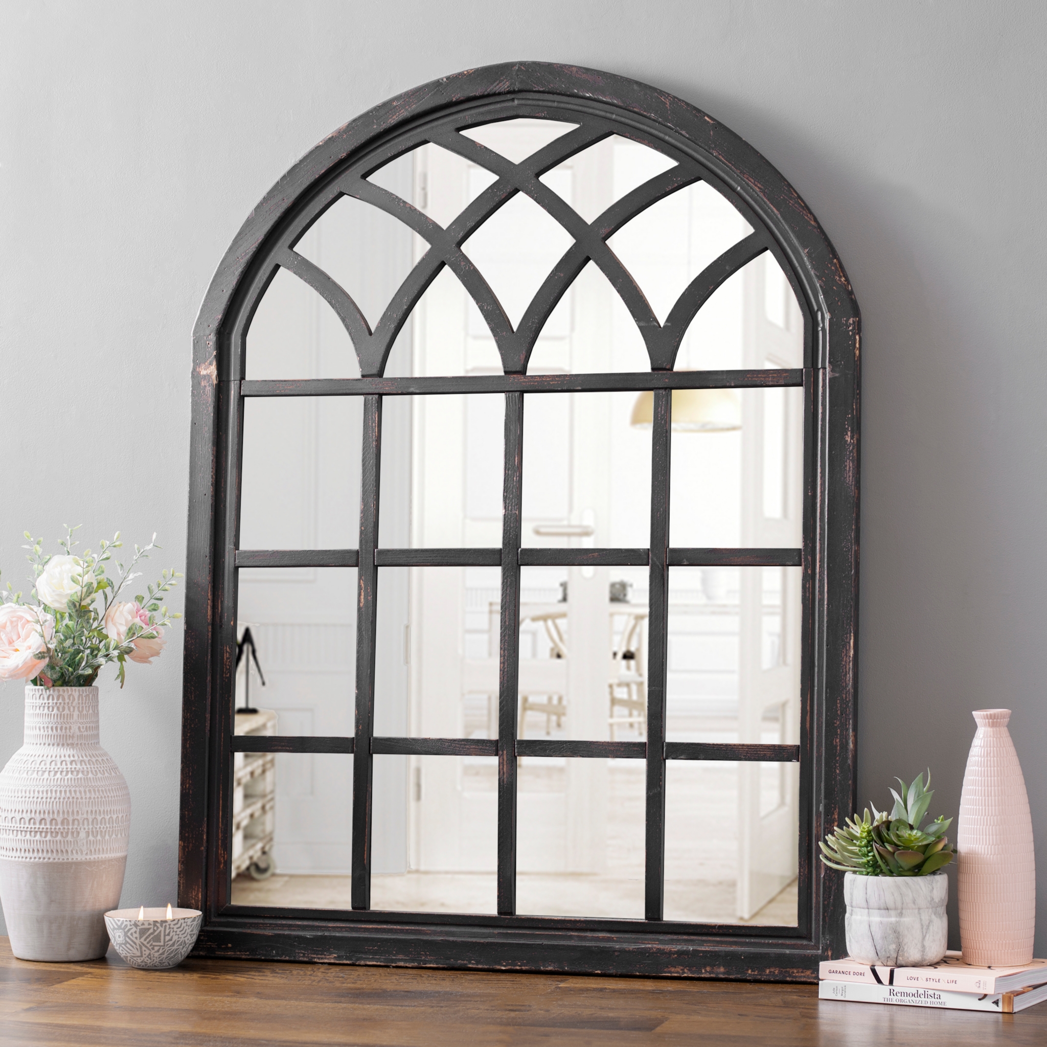 Sadie Black Arch Wall Mirror Kirklands