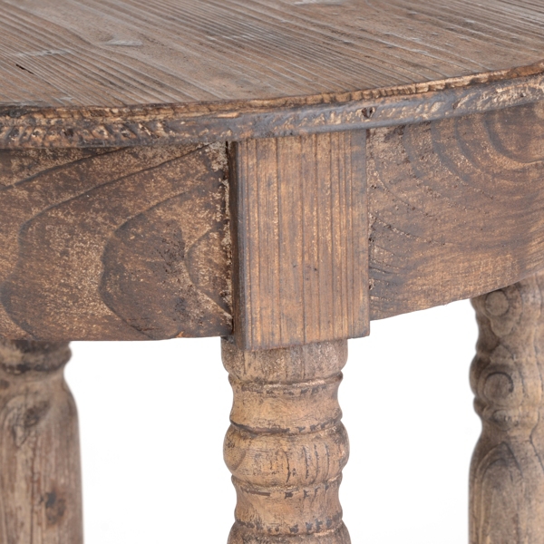 Distressed Round Wood Accent Table Kirklands