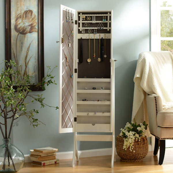 Ivory Cheval Jewelry Armoire Mirror Kirklands