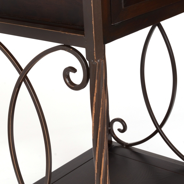 Espresso Scrolled Side Table Kirklands