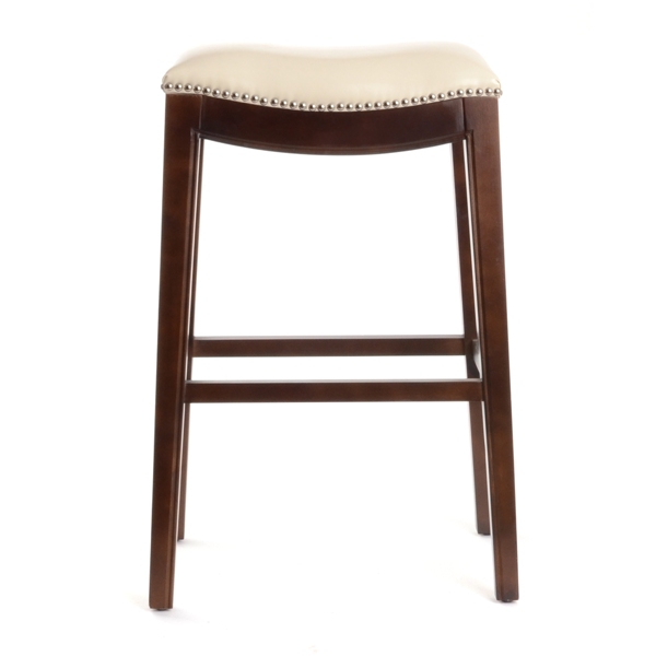 Everitt Ivory Leather Bar Stool Kirklands