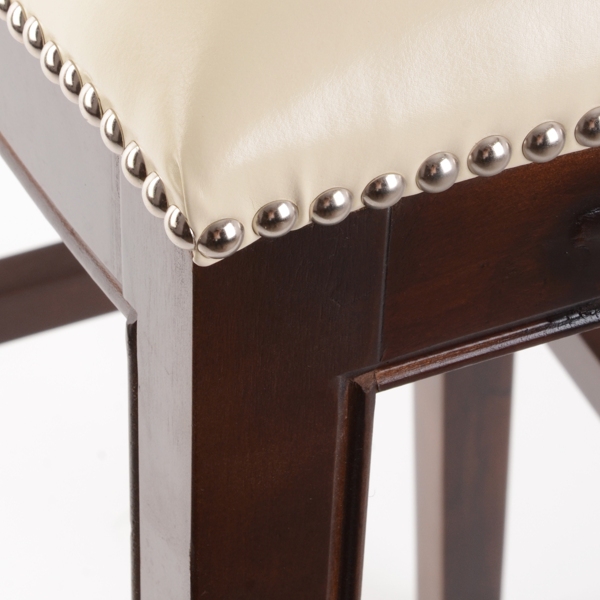 Everitt Ivory Leather Bar Stool Kirklands