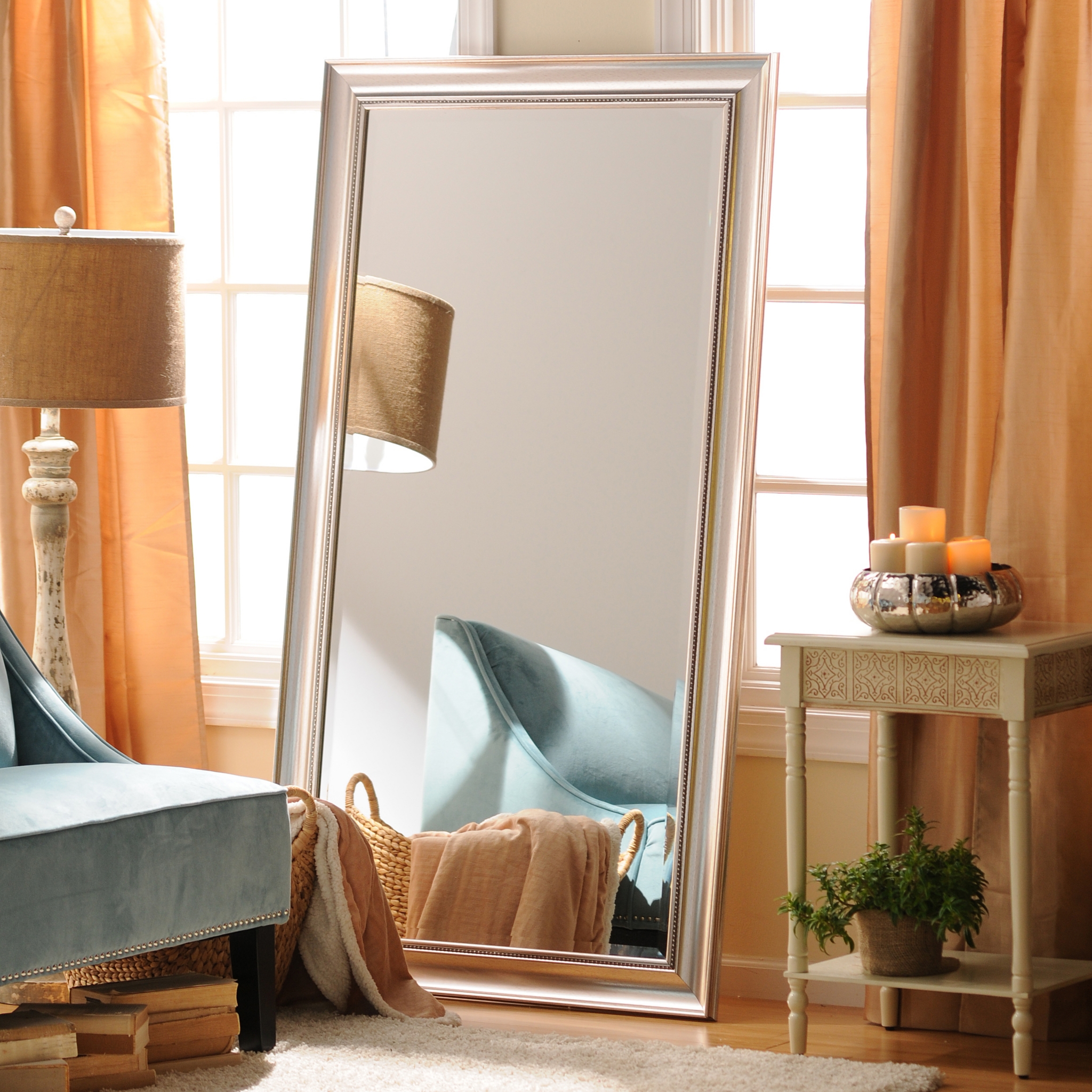 Antique Silver Framed Mirror, 38x68 Kirklands