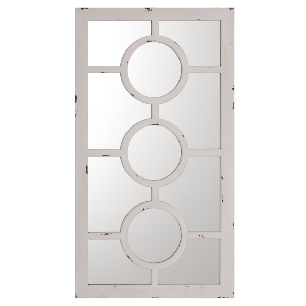 White Geo Floral Mirror, 35x20 Kirklands