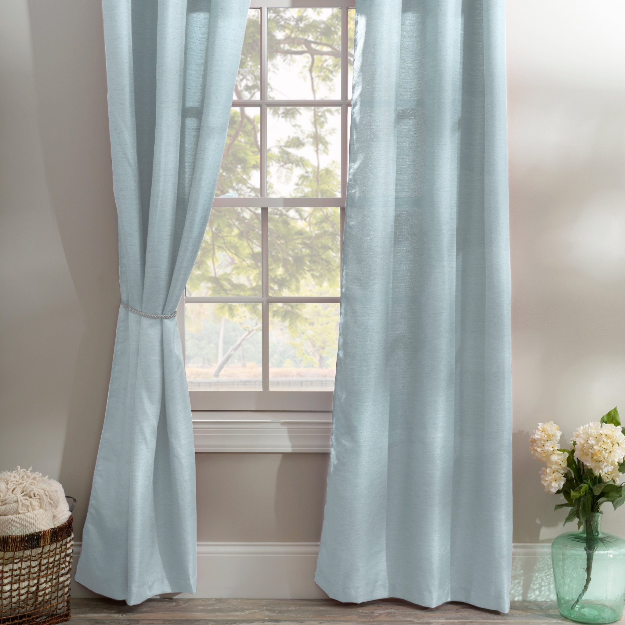 Ice Blue Curtain Panel Set, 96 in. Kirklands