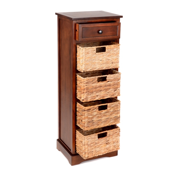 Brown 5Drawer Storage Chest with Baskets Kirklands