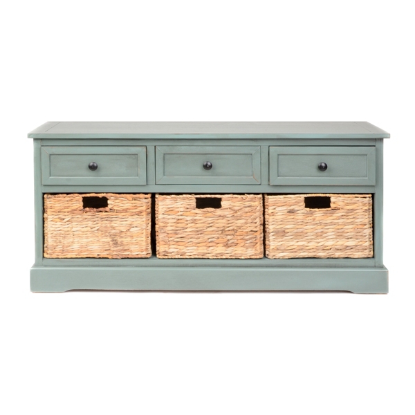 Blue 6Drawer Storage Bench with Baskets Kirklands