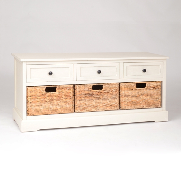 Ivory 6Drawer Storage Bench with Baskets Kirklands