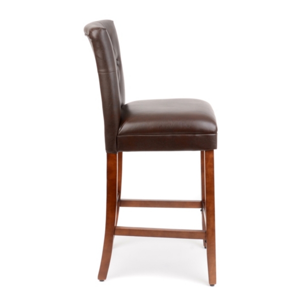 Brown Faux Leather Tufted Bar Stool Kirklands