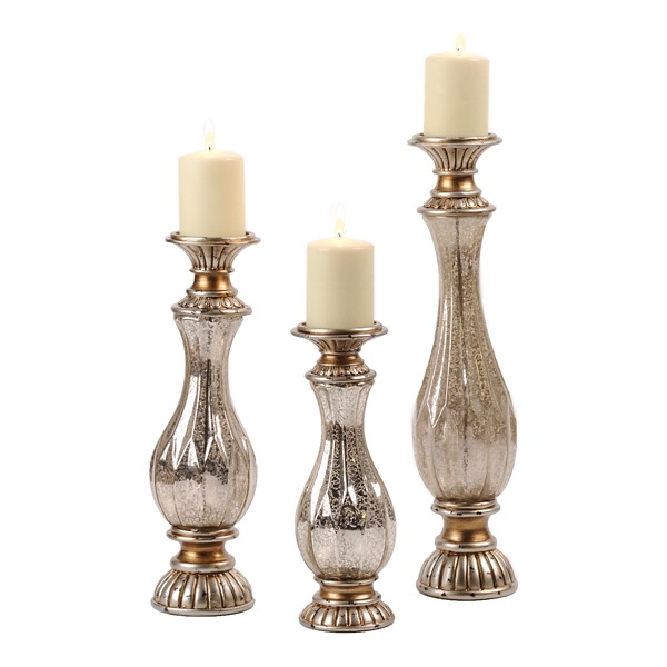 Antiqued Mercury Glass Candle Holder, Set of 3 Kirklands