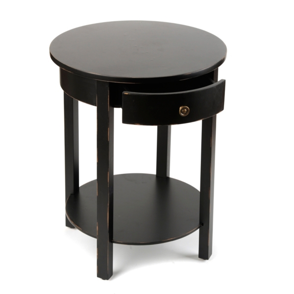 Distressed Black Round Accent Table Kirklands