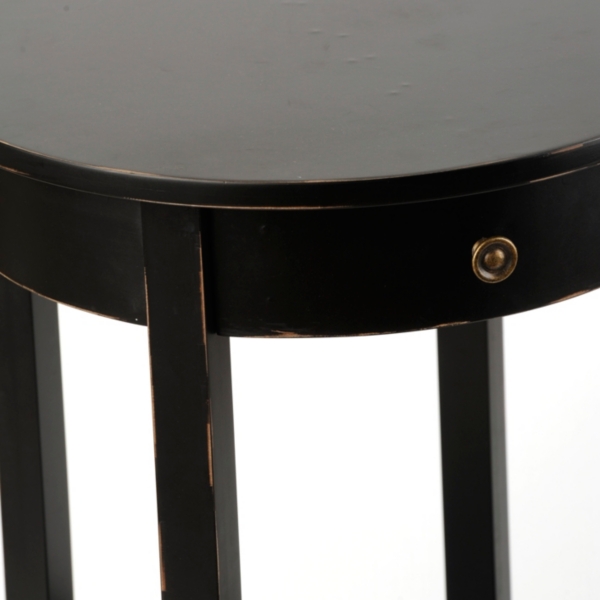 Distressed Black Round Accent Table Kirklands