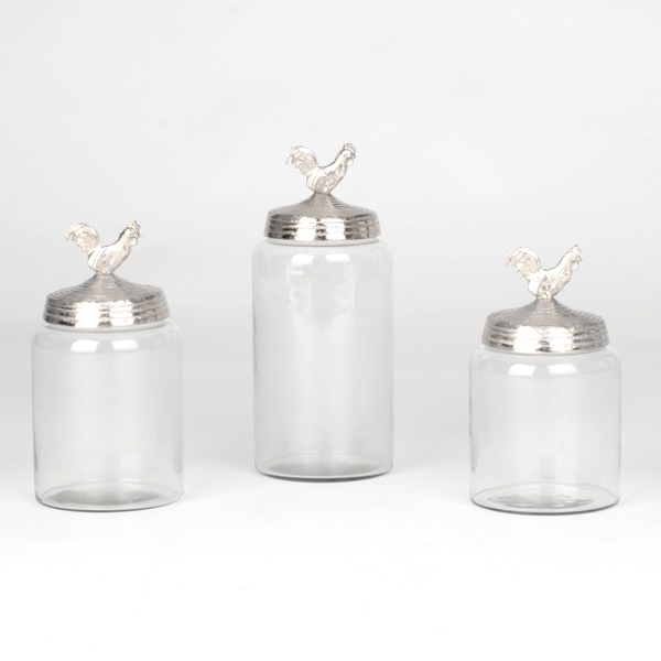 Silver Rooster Canisters, Set of 3 Kirklands