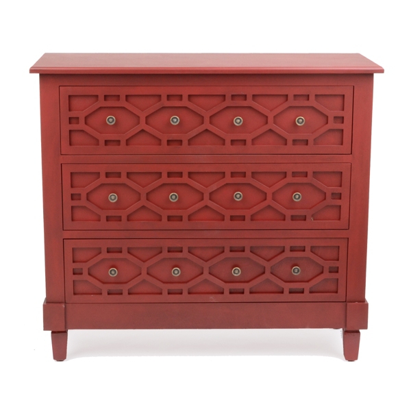 Red Hexagon 3Drawer Chest Kirklands