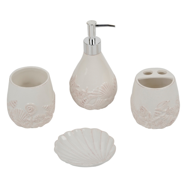 Ivory Seashell 4Piece Bath Accessory Set Kirklands