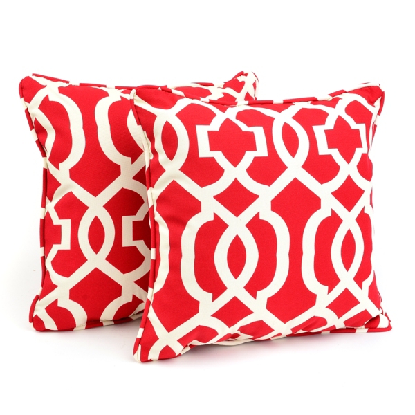 Red Geometric Outdoor Accent Pillows, Set of 2 Kirklands