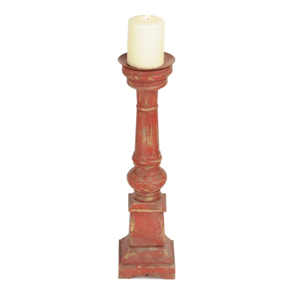 Distressed Red Candlestick, 17.75 in. Kirklands