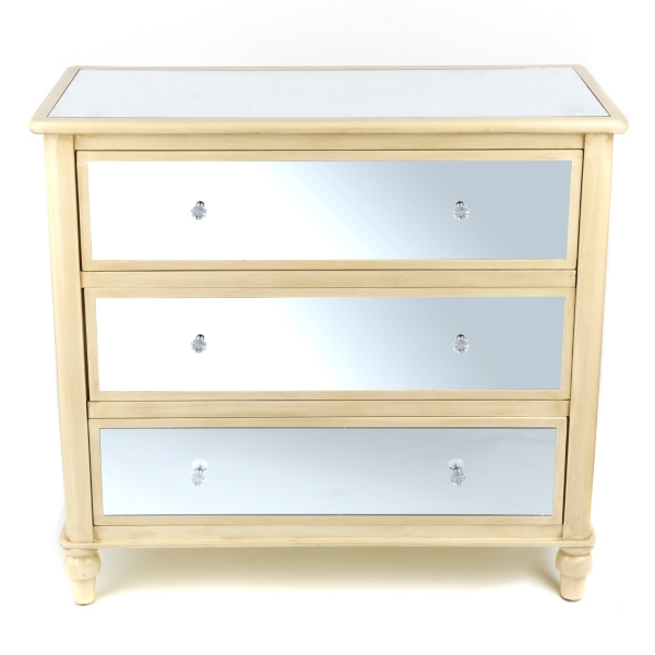 Ivory Mirrored 3Drawer Chest Kirklands