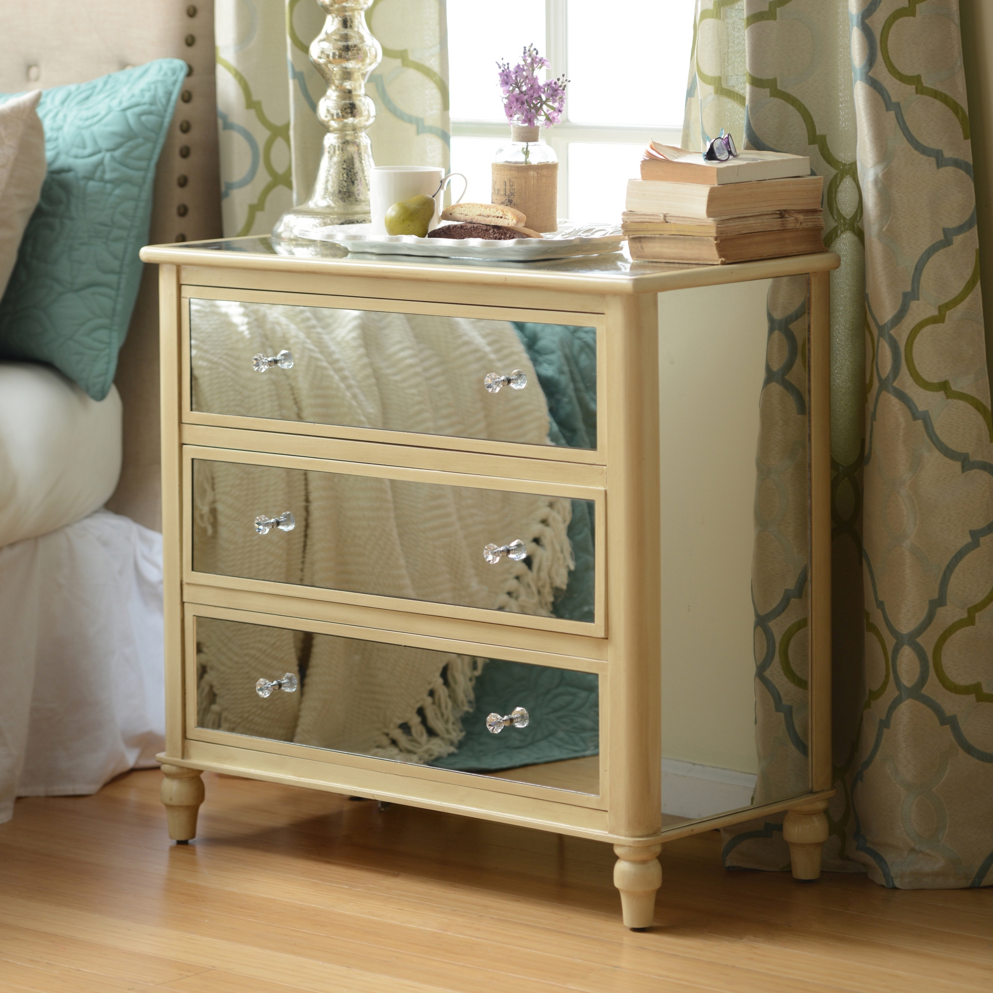 Ivory Mirrored 3Drawer Chest Kirklands