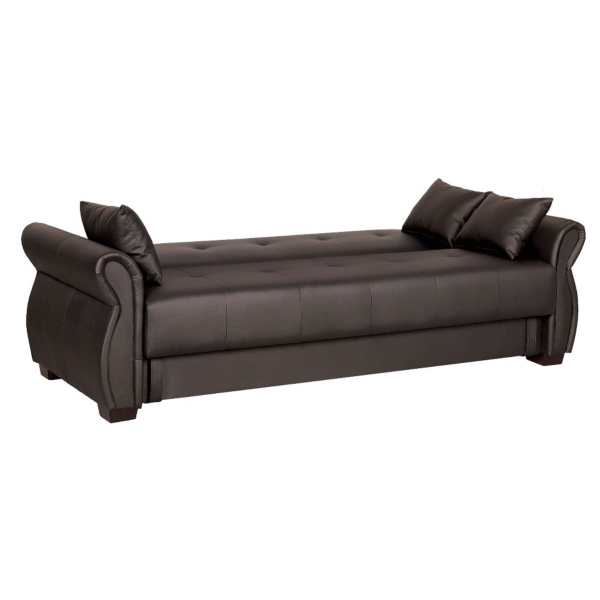 Normandy Java Bonded Leather Convertible Sofa Kirklands