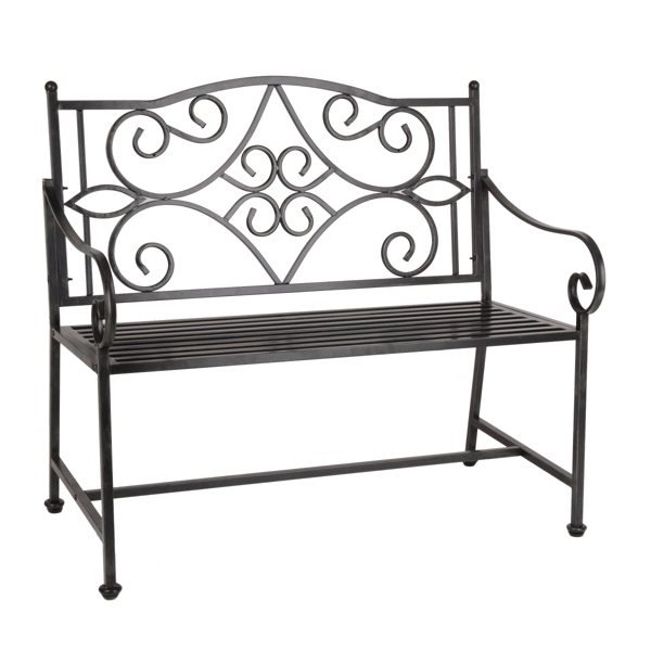 Black Scroll Metal Bench | Kirklands