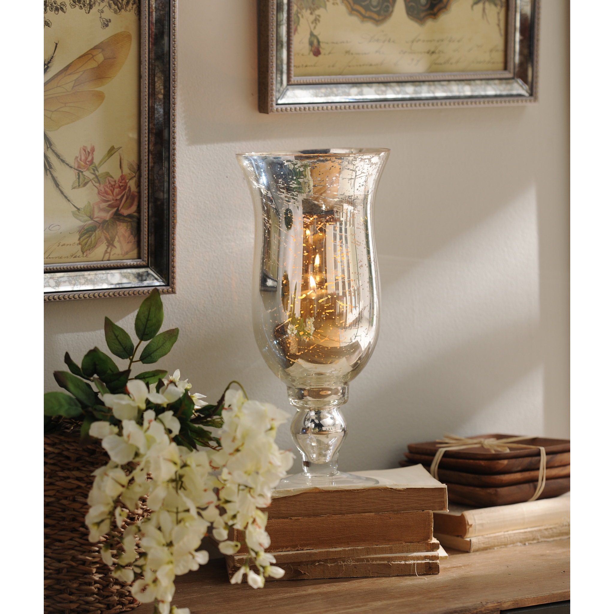 Silver Mercury Glass Hurricane, 14 in. Kirklands