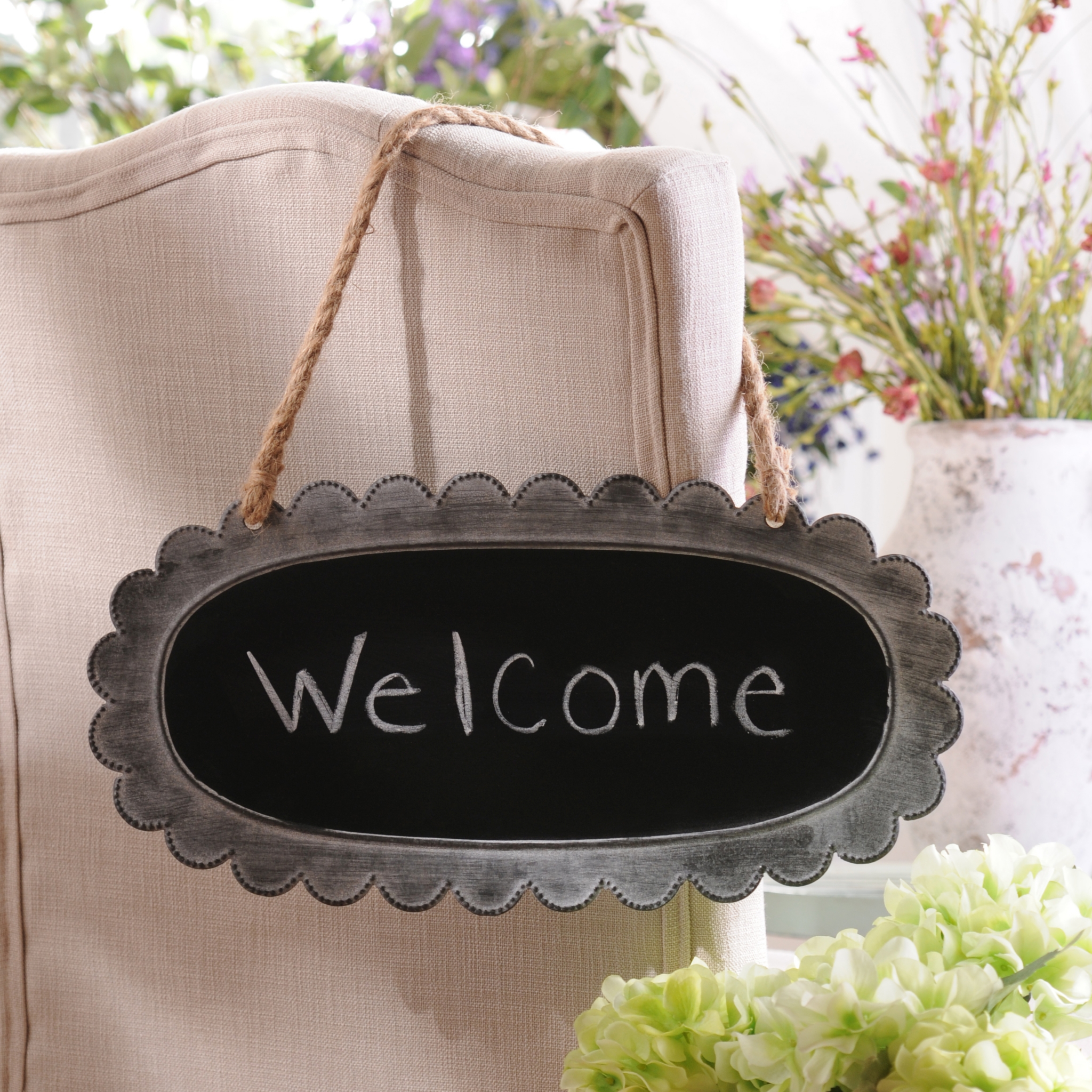 Oval Antique White Metal Chalkboard Kirklands