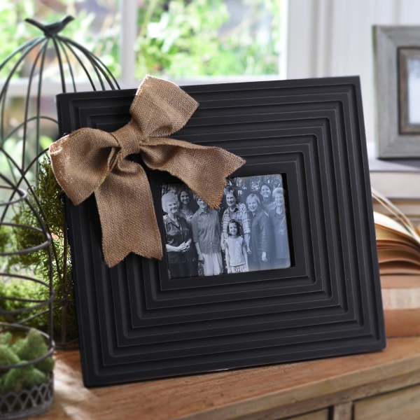 Burlap Bow Black Picture Frame, 5x7 Kirklands