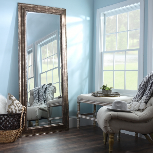 Antiqued Silver Framed Mirror, 33x79 in. Kirklands