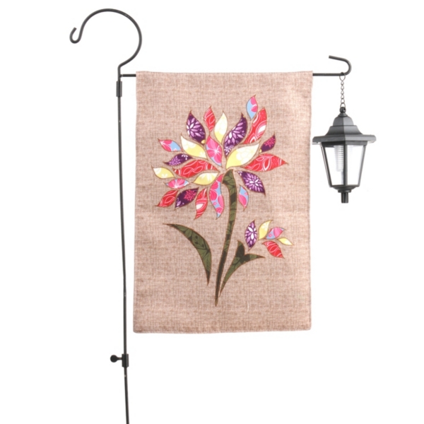 Burlap Patchwork Flower Flag & Lantern Set Kirklands