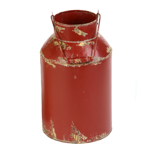 Red Milk Can Metal Vase Kirklands