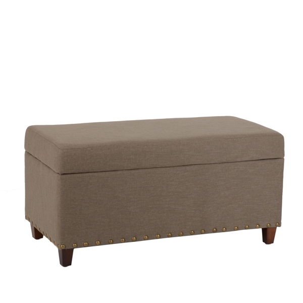 Gray Linen Storage Bench Kirklands