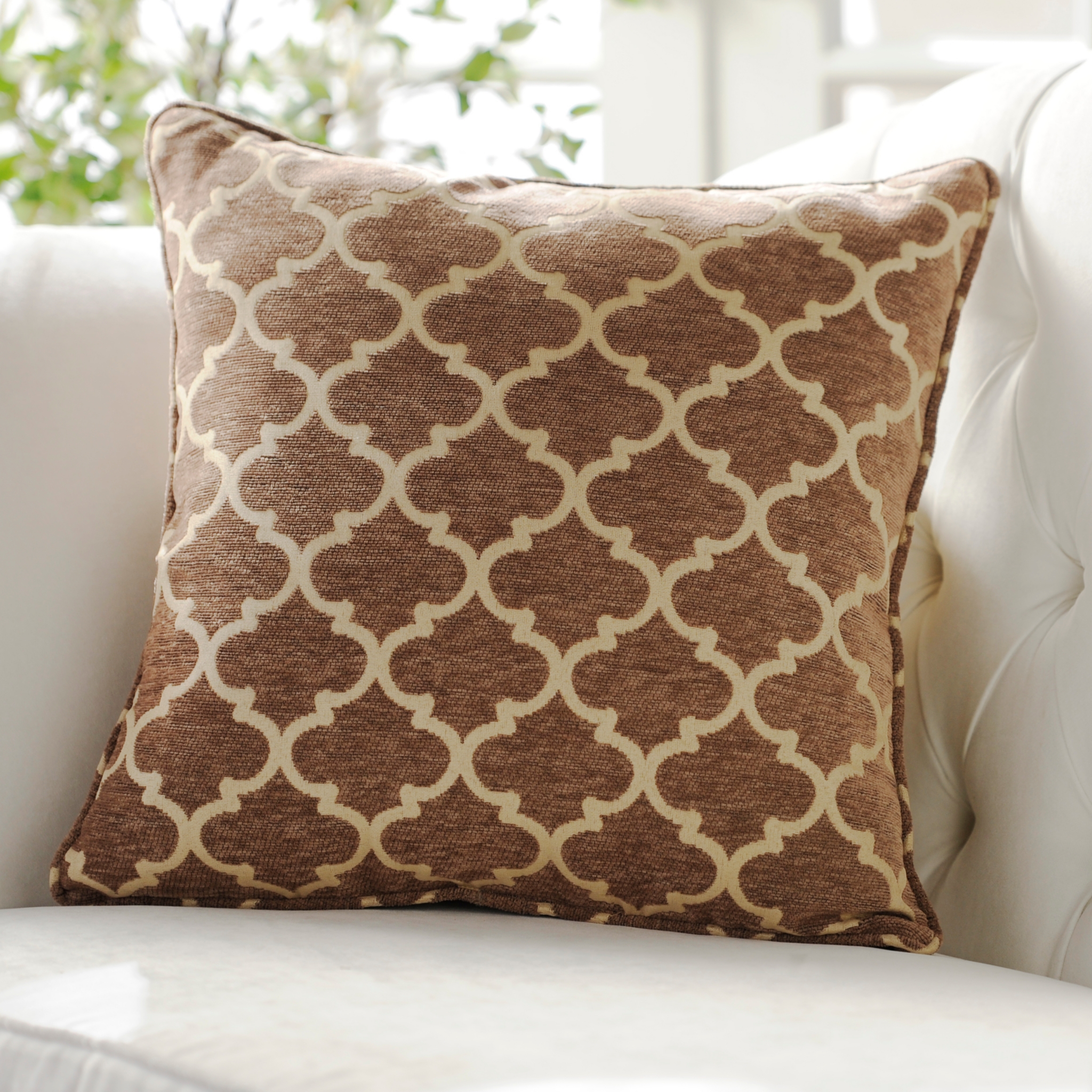 Tan Sandglass Accent Pillow Kirklands